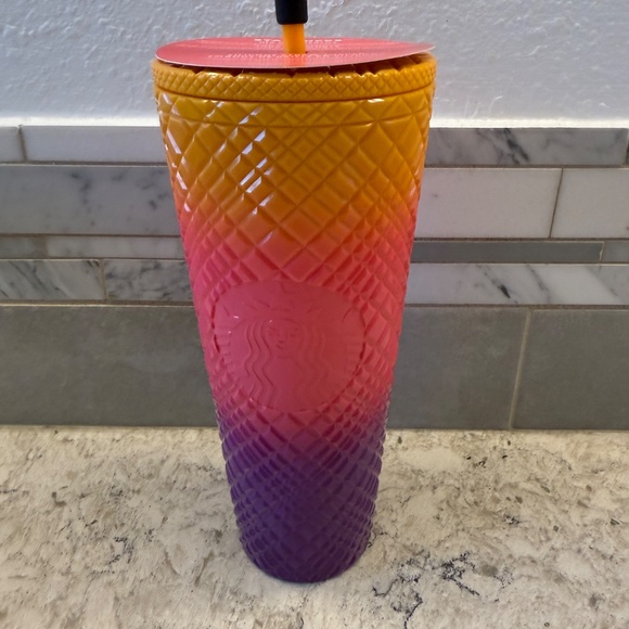 Starbucks Dia De Los Muertos 2024 Ombre Tumbler 24oz /sugar skull topper - Picture 2 of 8